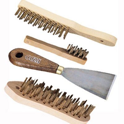 Jeu d'outils de décapage 3 brosses + 1 grattoir Ocai