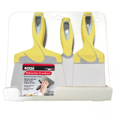Couteau à enduire acier Ocai - 4/10/16 cm vendu par 3 pièces