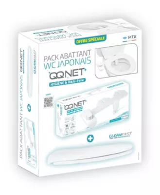 Pack WC japonais : abattant + kit lavant - Hygiène parfaite sans électricité - QQ Net Cleanfast