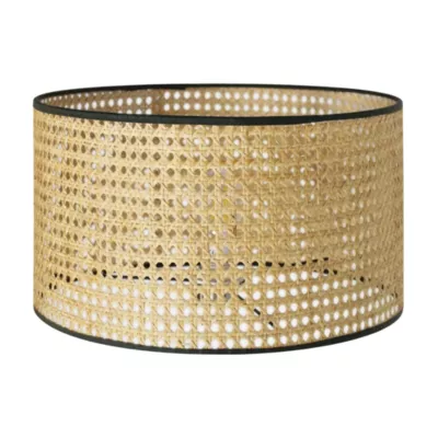 Abat-jour cylindre en tissu et rotin Ø28cm Seynave