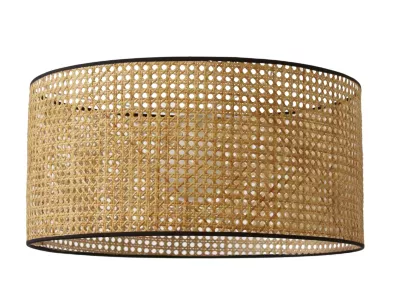 Abat-jour cylindre cannage en rotin et tissu Ø38cm Seynave