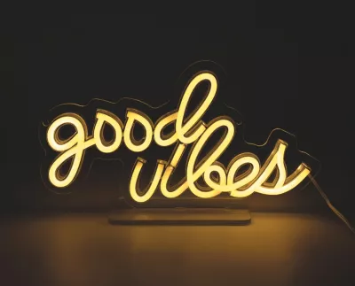 Néon LED Good Vibes jaune IP20 L.30cm Seynave