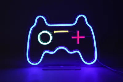 Néon LED manette gaming bleu IP20 L.30cm Seynave