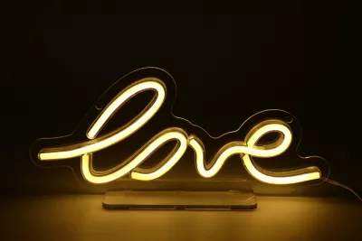 Néon LED Love jaune IP20 L.30cm 7W Seynave