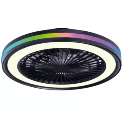 Ventilateur de plafond avec éclairage LED RGB noir Ø.46 cm Seynave Sergio