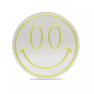 Néon LED Smiley jaune IP20 Ø40cm Seynave