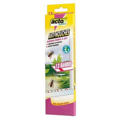 Bandes de pièges anti mouches Acto x 12