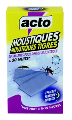 30 tablettes anti-moustiques et moustiques tigres