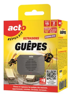 Ultrasons répulsifs guêpes Acto 15m²