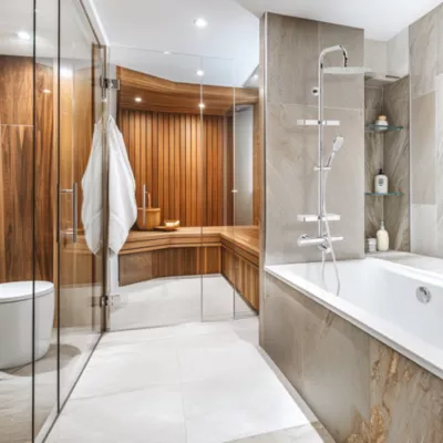 Colonne bain douche thermostatique avec tablette, pomme de tête ronde, douchette et flexible, chrome, Valentin Opium