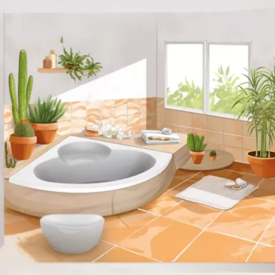 Baignoire d'angle 140 x 140 cm Aiguebelle sans tablier Valentin