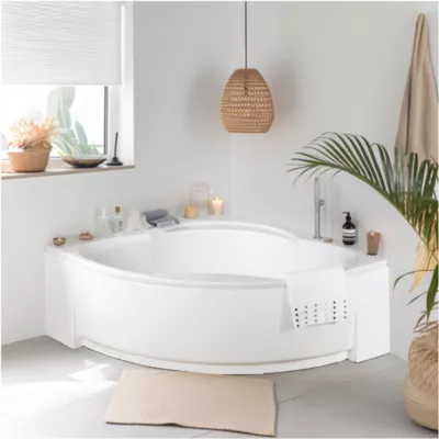 Baignoire d'angle Giverny 140 x 140 cm + Tablier Valentin