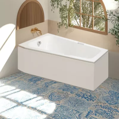 Baignoire asymétrique angle gauche Chaloop L.160 x l.90 cm sans tablier Valentin