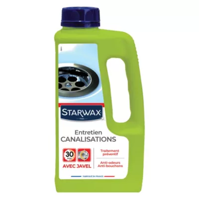 Entretien canalisations avec javel Starwax 1L