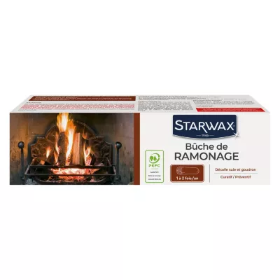 Bûche de ramonage Starwax 001205 pour poêle et cheminée bois PEFC