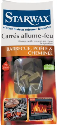 Carré allume-feu Barbecue & Cheminée Starwax vendu par 72 pièces