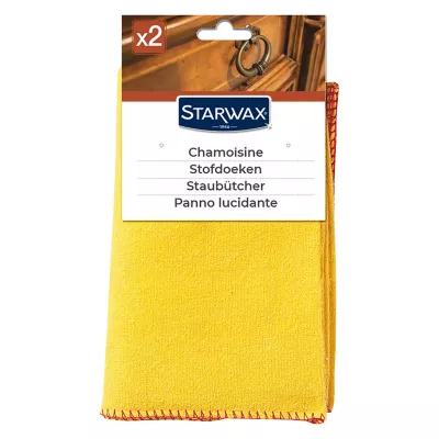 Lot 2 chamoisines mobilier intérieur Starwax 50 x 40 cm jaune