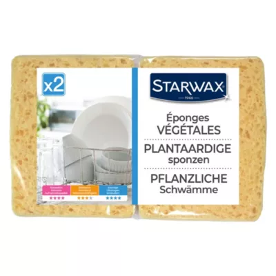 Éponge végétale Starwax l.3 x H.12 x P.18.2 cm vendue par 2