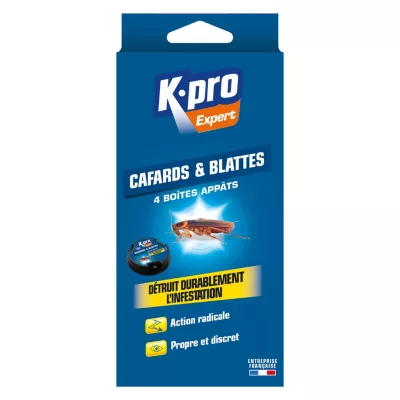 Lot 4 boîtes appâts cafards & blattes Kapo Expert