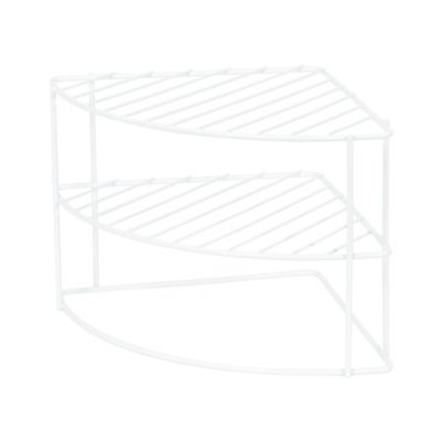 Étagère d'angle arrondie en métal blanc Compactor 3 niveaux