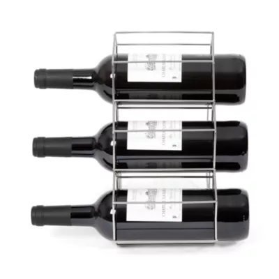 Range-bouteilles métal argent, 6 compartiments