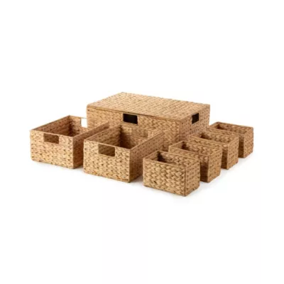 Panier de rangement en jacinthe d'eau Compactor vendu par 7 pièces