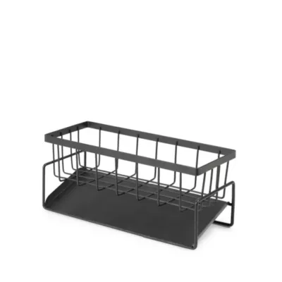 Organiseur d’évier en métal noir L. 23 x H. 11 x l. 9 cm Compactor