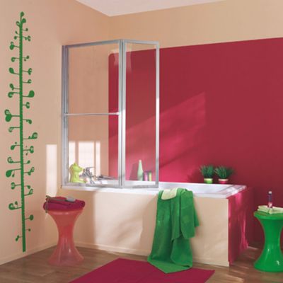 Pare-baignoire relevable 2 volets profilés gris argent 140 x 104 cm Écume