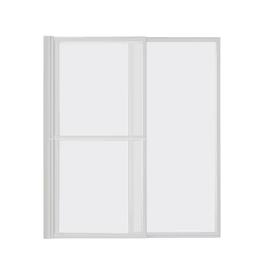 Pare-baignoire blanc 2 volets pliants relevables L. 106 x H. 140 cm Atelier du bain Baya