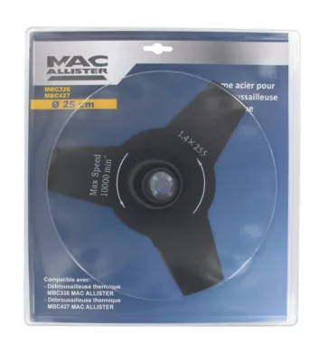 Couteau taillis 3 dents Ø25 pour débroussailleuse Mac Allister