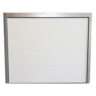 Porte de garage sectionnelle acier Rome blanche - L.240 x h.200 cm (pré-montée)