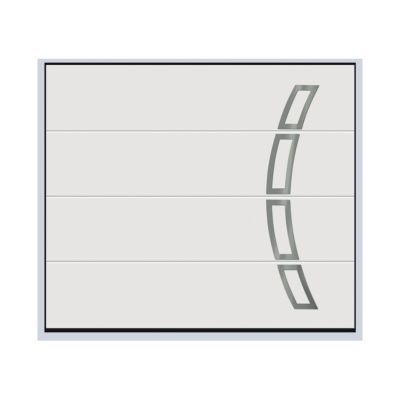 Porte de garage sectionnelle Inserts blanche - L.240 x h.200 cm (pré-montée)
