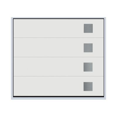 Porte de garage sectionnelle Plaques Carrées blanche - L.240 x h.200 cm (pré-montée)