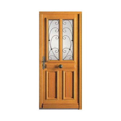 Porte d'entrée bois exotique Lorris 90 x h.215 cm poussant droit