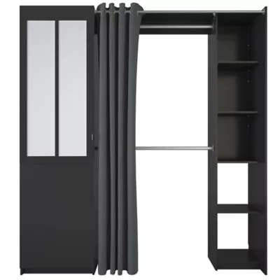 Kit dressing Atelier coloris noir H. 218,3 x L. 200,6 x P. 50,9 cm