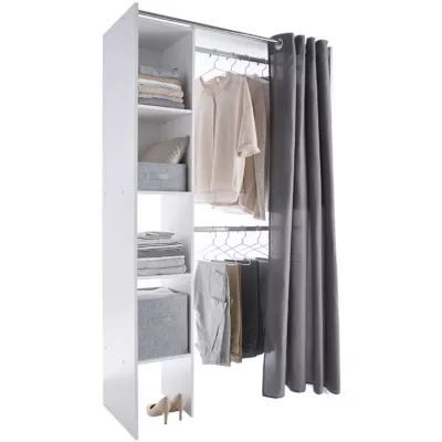 Dressing tout-en-un blanc avec rideau