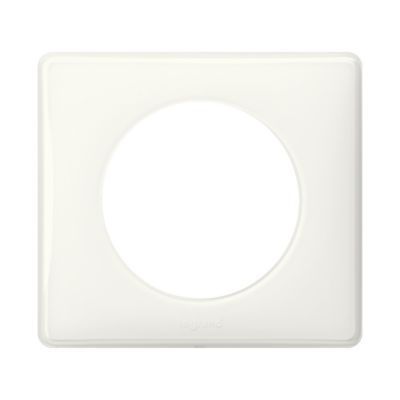 Plaque de finition 1 poste Legrand Céliane 0 988 40 coloris blanc l.90 x P.9 x H.82 mm