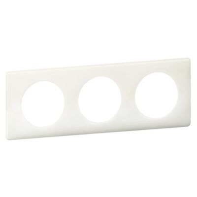 Plaque de finition 3 postes Legrand Céliane 0 988 80 coloris blanc l.232 x P.9 x H.82 mm