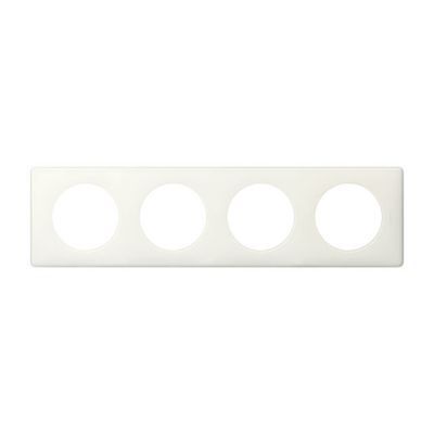 Plaque de finition 4 postes Legrand Céliane 0 988 99 coloris laqué blanc l.303 x P.8,5 x H.82 mm