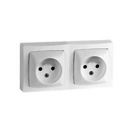 Double prise 2 pôles horizontale ASL Legrand blanc