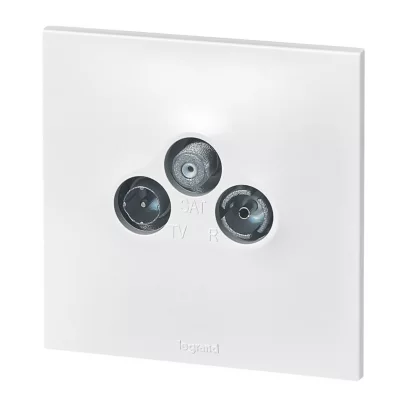 Prise TV SAT FM Legrand Neptune Blanc mat