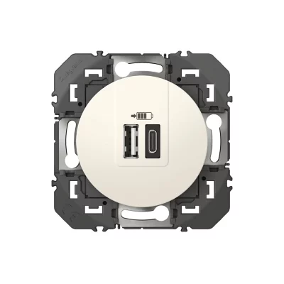 Image principale de Prise double USB-A/C Legrand Dooxie blanc carrée
