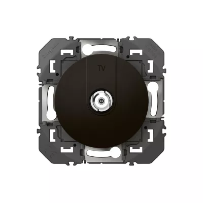 Prise TV type F Legrand Dooxie noir carrée