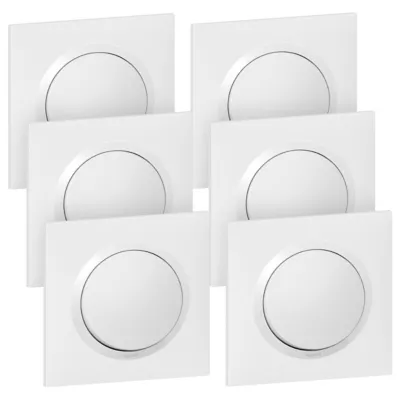 Image principale de Interrupteur Legrand Dooxie blanc, 6 pièces