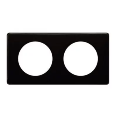 Plaque de finition 2 postes Legrand Céliane 0 988 27 coloris laqué noir l.161 x P.8,5 x H.82 mm