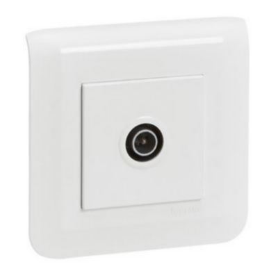 Prise TV complète Legrand Mosaïc 0 992 07 forme carrée coloris blanc