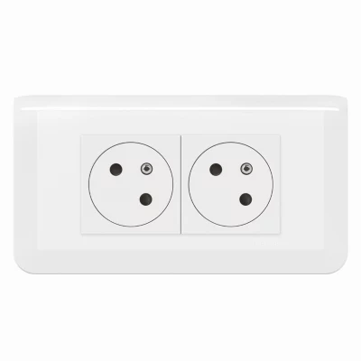 Prise deux pôles + terre Legrand Mosaïc en saillie, lot de 2