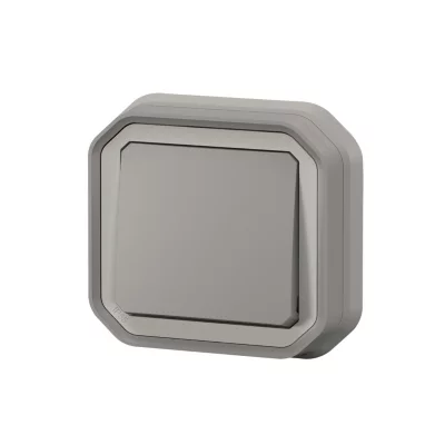 Interrupteur va-et-vient à encastrer Plexo gris 10A - 070030L - Legrand