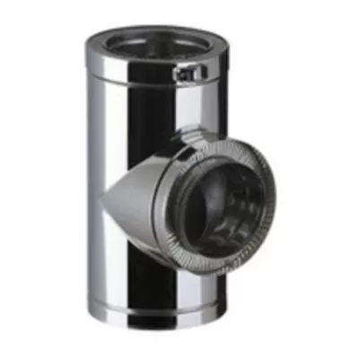 Té isolé 90° pour té de purge ⌀100mm inox Poujoulat