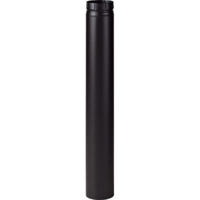 Image principale de Tuyau de poêle à bois émaillé Noir Mat 1 m x ø80 mm Poujoulat